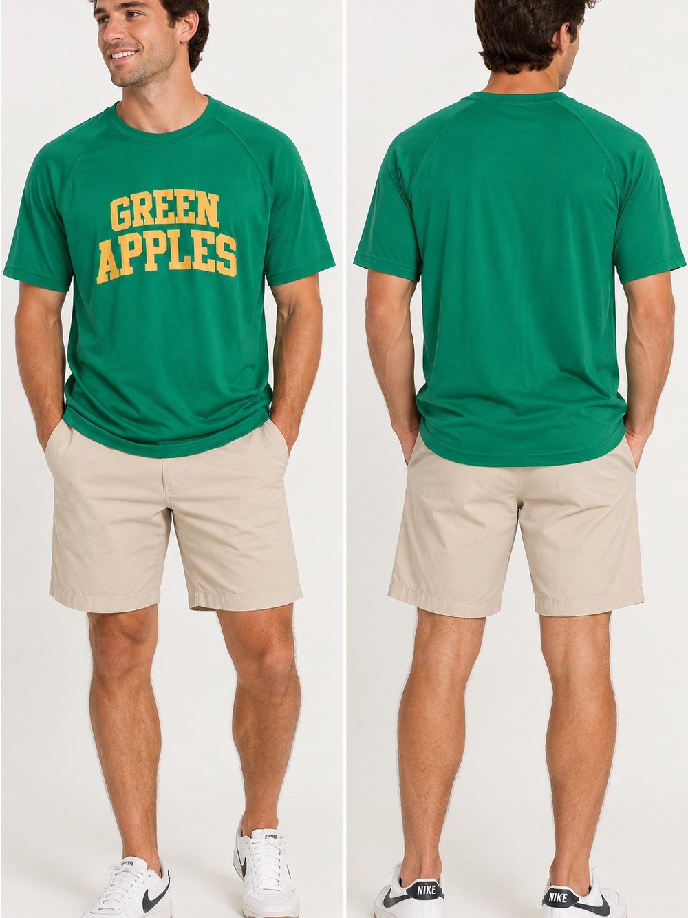 Augusta Sportswear Green Apples Graphic Athletic Shirt Men’s Large